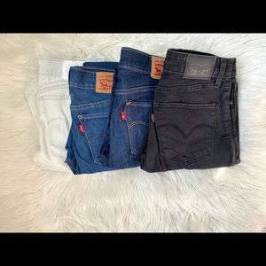 4 pairs Levi’s 710 Super Skinny Jeans
